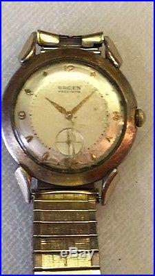 Gruen Precision hand winding vintage watch parts or repair Gold Toned