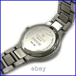 Gucci Wristwatch 8900M Silver Gray Black Ya089305 Moving Parts Ss