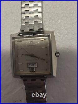 HAMILTON FONTAINEBLEAU MENS BOTTOM DATE WATCH Parts Or Repair SS Band