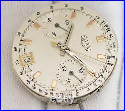 HEUER 7734 Vintage chronograph watch movement with dial & hands