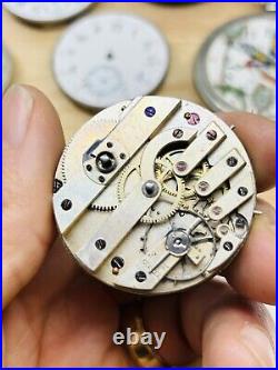 HUGE LOT Pocket Watches Elgin 15j Waltham Riverside 15j Fink 17j Keywind PARTS