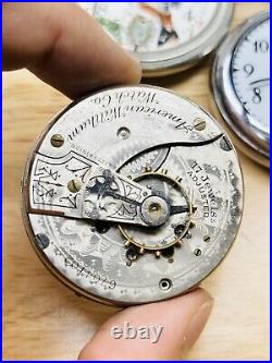 HUGE LOT Pocket Watches Elgin 15j Waltham Riverside 15j Fink 17j Keywind PARTS