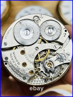 HUGE LOT Pocket Watches Elgin 15j Waltham Riverside 15j Fink 17j Keywind PARTS
