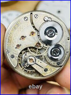 HUGE LOT Pocket Watches Elgin 15j Waltham Riverside 15j Fink 17j Keywind PARTS