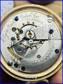 HUGE LOT Pocket Watches Elgin 15j Waltham Riverside 15j Fink 17j Keywind PARTS
