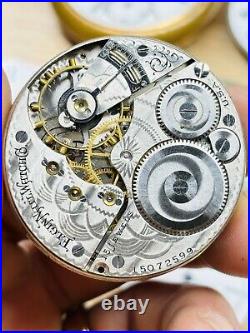 HUGE LOT Pocket Watches Elgin 15j Waltham Riverside 15j Fink 17j Keywind PARTS