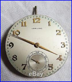 Hamilton 921 21 Jewel Pocket Watch Movement withFace&Hands Vtg Old Antique As-Is