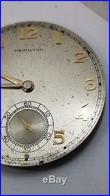 Hamilton Grade 917 Pocket Watch Movement dial hands Open 10s 17j for parts F997