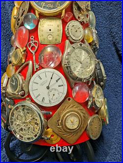 Hand Made TIME TREE Art Aprox. 150 Vintage & Modern watches, movements & parts