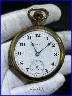 Hand Made Vintage ELGIN Pocket Watch Not Working PARTS ONLY For Repairs