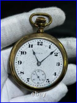 Hand Made Vintage ELGIN Pocket Watch Not Working PARTS ONLY For Repairs