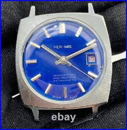 Her-Mig Cal. EB 8610 hand manual vintage 34 mm NO Funciona for parts