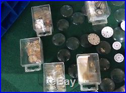 Huge Job Lot Vintage Watch Spares Watchmakers Glass, Hands, faces Etc