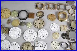 Huge Lot Watch & Pocket Watch Parts (1000+ Hands), Porcelain Dials, Cases Etc