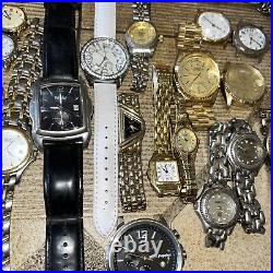 Huge Quartz Watch Lot Over 120-Qty Timex Citizen Pulsar Fashion Men Ladies Parts
