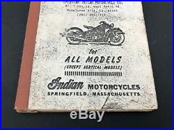 Indian 4 Motorcycle Riders Hand Book Scout Chief Manual Parts List Four Tow P56