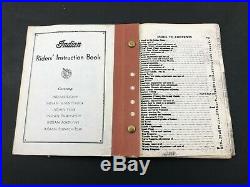 Indian 4 Motorcycle Riders Hand Book Scout Chief Manual Parts List Four Tow P56