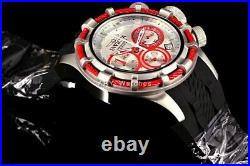 Invicta 22150 Bolt 50MM Silver Dial Chronograph Quartz Silicone Strap Watch NEW