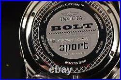 Invicta 22150 Bolt 50MM Silver Dial Chronograph Quartz Silicone Strap Watch NEW