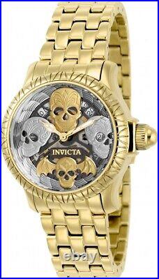 Invicta Artist Bone Collector Ladies Skull Swiss Watch RARE PARTS OR REPAIR