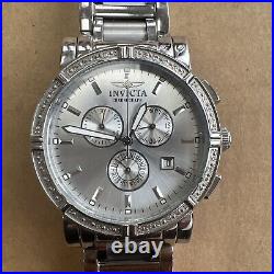 Invicta Chronograph Date Swiss Parts Diamond Bezel Wr100M 40mm Case Model 17070