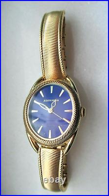 Judith Ripka New Marni Gold-tone Lapis Dial Bracelet Watch Size Small w JR Box