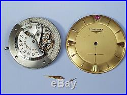 LONGINES 19A Automatic Watch Movement, dial and hands for parts repair