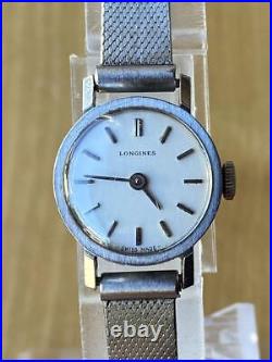 LONGINES Hand-wound Dial Silver Women's Parts or Repair, As Is