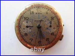 Landeron cal. 51 Swiss chronograph watch movement dial & hands for parts