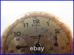 Landeron cal. 51 Swiss chronograph watch movement dial & hands for parts