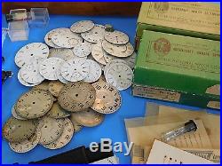 Large Assortment of Misc. Watch Parts-springs, jewels, hands, Spiro Agnew Watch