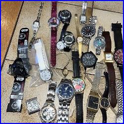 Large Quartz Watch Lot Over 90-Qty Timex Guess Pulsar Fashion Men Ladies Parts