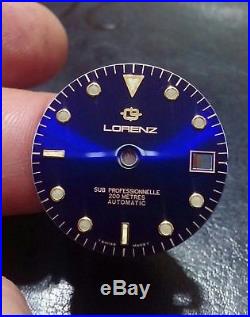 Lorenz 17077 part dial + hands submariner Men's, luminova antracite