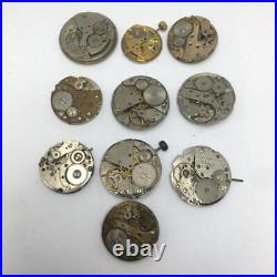 Lot 10 Watch Manual Winding Movements For Parts