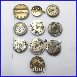 Lot 10 Watch Manual Winding Movements For Parts