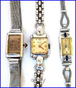 Lot 6 Wrist Watches Hand Winding Watch Art Deco Watches Lady Review Parts