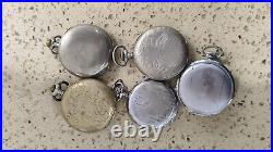 Lot Antic Poket Watch hand wind Not work for parts Lot 5 watch Swiss