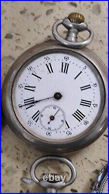 Lot Antic Poket Watch hand wind Not work for parts Lot 5 watch Swiss