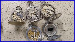 Lot Antic Poket Watch hand wind Not work for parts Lot 5 watch Swiss