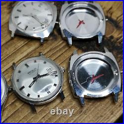 Lot of 12 NOS Benrus Steel Watch Cases, Some with Dials & Hands Parts (AW19)