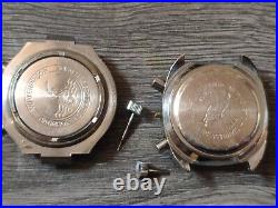 Lot of 2 project Ruhla hand-winding chronograph watches parts or repair