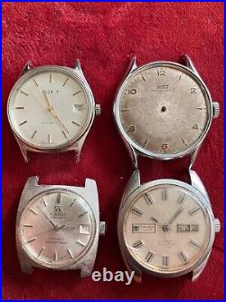 Lot of 4 X Vintage Tissot Automatic & Hand Wind Repair Or Parts
