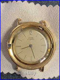 Louvic 17 Jewel watch Movement Liberty Coin case for parts runs keeps time