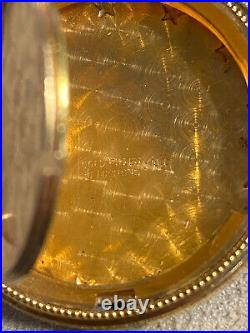 Louvic 17 Jewel watch Movement Liberty Coin case for parts runs keeps time