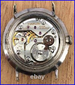 Marvin 525 Doesn'T Works For Parts Hand Manual 33,5 MM Vintage Watch