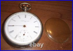 Men's Vintage Elgin Pocket Watch Silveroid 18s not working missing hand parts