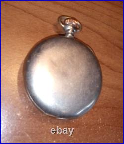 Men's Vintage Elgin Pocket Watch Silveroid 18s not working missing hand parts