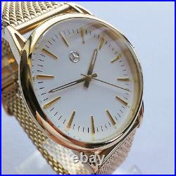 Mercedes Benz Classic Art Deco Bauhaus Car Accessory 18k Gold Plated Swiss Watch