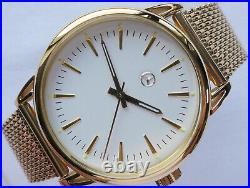 Mercedes Benz Classic Art Deco Bauhaus Car Accessory 18k Gold Plated Swiss Watch