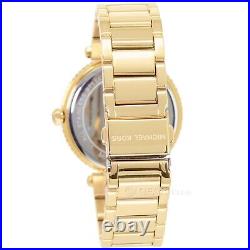 Michael Kors Womens Parker Lux Glitz Watch, White MOP Dial, Crystals, Gold Band